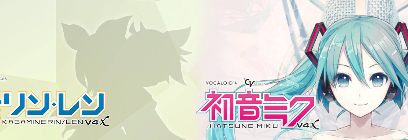 Hatsune Miku and Kagamine Rin & Len V4X Website Images