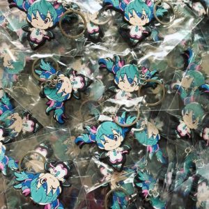 Image of promotional Miku keychains from BIGHEAD at ComiKet 92