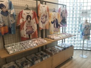 Marchandise for sale at Harajuku Space collaboration store