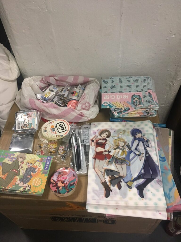 Image of free merchandise at Miku Expo